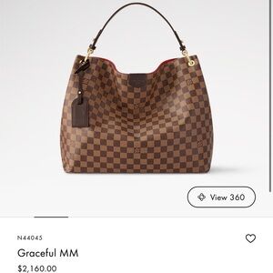 Louis Vuitton Graceful MM Brown Checkered Shoulder Bag